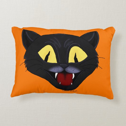 Halloween Black Cat Accent Kussen (Achterkant)