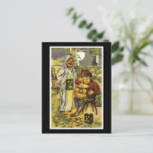 Halloween Black Cat and Boy Briefkaart (Staand voorkant)