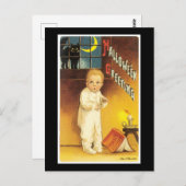 Halloween Black Cat and Child Briefkaart (Voorkant / Achterkant)