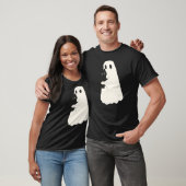 Halloween Black Cat And Ghost Cats Ghosts Retro Gr T-shirt (Unisex)