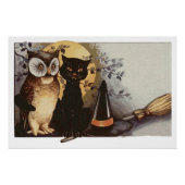 Halloween Black Cat and Owl Perfect Poster (Voorkant)