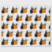 Halloween Black Cat and Pumpkin Pattern Craft Cadeaupapier (Vlak)