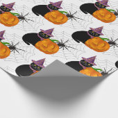Halloween Black Cat and Pumpkin Pattern Craft Cadeaupapier (Hoek)