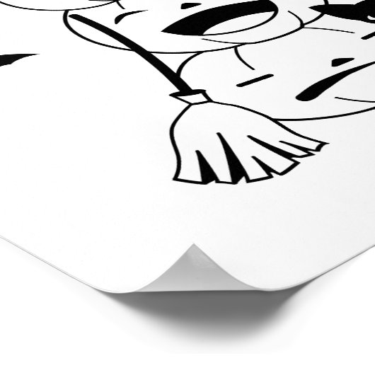 Halloween Black Cat and Pumpkins Colour Page Poster (Hoek)