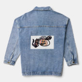 Halloween black cat and raven denim jacket (Achterkant)