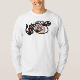 Halloween black cat and raven t-shirt