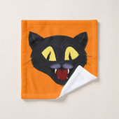 Halloween Black Cat Bad Handdoek (Wasdoekje)