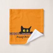 Halloween Black Cat Bad Handdoek (Wasdoekje)
