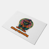 Halloween Black Cat - Blijf Spooky Retro Witch Cat Deurmat (Schuin)