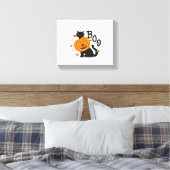 Halloween Black cat Boo Canvas Afdruk (Insitu (Slaapkamer))