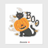 Halloween Black cat Boo Sticker (Vel)