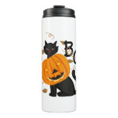 Halloween Black cat Boo Thermosbeker (Voorkant)