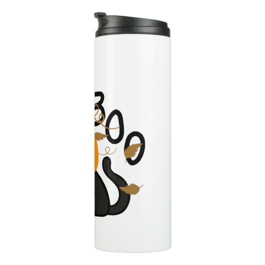 Halloween Black cat Boo Thermosbeker (Geroteerd rechts)