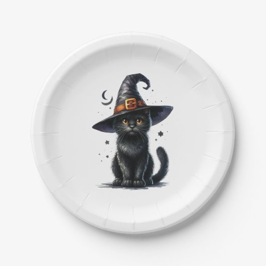HALLOWEEN BLACK CAT BORDEN PAPIEREN BORDJE (Voorkant)