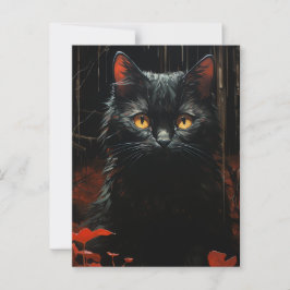 Halloween Black Cat Briefkaart