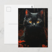 Halloween Black Cat Briefkaart (Voorkant / Achterkant)