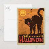 Halloween Black Cat Briefkaart (Voorkant / Achterkant)