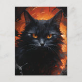 Halloween Black Cat Briefkaart (Voorkant)