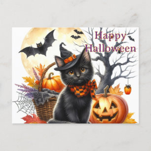 Halloween Black Cat Briefkaart