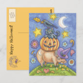 Halloween Black Cat Briefkaart (Voorkant / Achterkant)