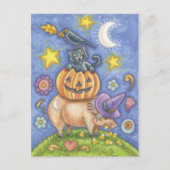 Halloween Black Cat Briefkaart (Voorkant)