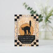 Halloween Black Cat Briefkaart (Staand voorkant)
