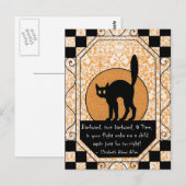 Halloween Black Cat Briefkaart (Voorkant / Achterkant)