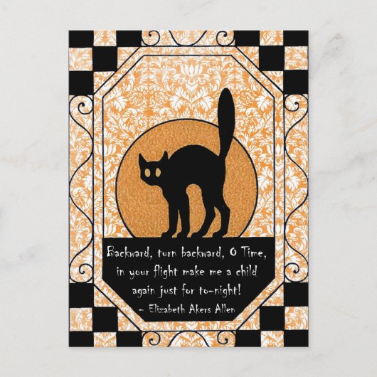Halloween Black Cat Briefkaart (Voorkant)