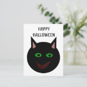 Halloween Black Cat Briefkaart (Staand voorkant)