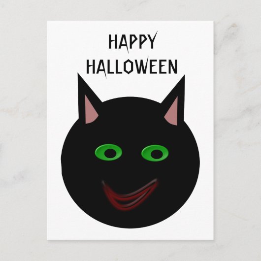 Halloween Black Cat Briefkaart (Voorkant)