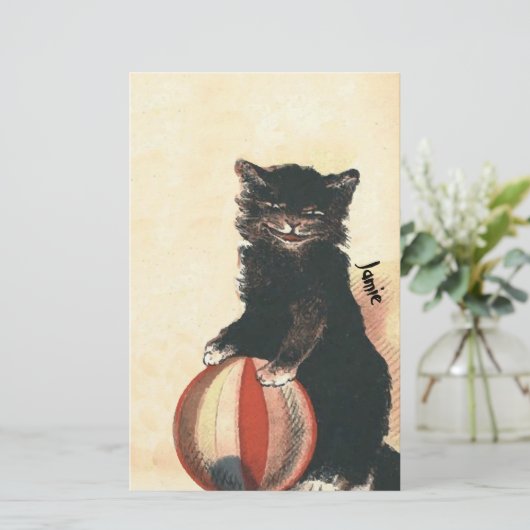  HALLOWEEN Black Cat Briefpapier (Staand voorkant)