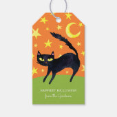 Halloween Black Cat Cadeaulabel (Voorkant)