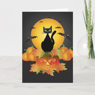 Halloween Black Cat Card Kaart