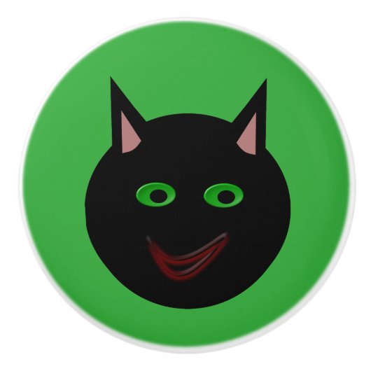Halloween Black Cat Ceramic Knob Keramische Knop (Voorkant)