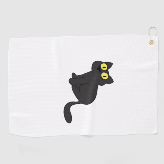 Halloween Black Cat Classic T-Shirt Golfhanddoek (Horizontaal)