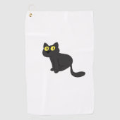 Halloween Black Cat Classic T-Shirt Golfhanddoek (Voorkant)