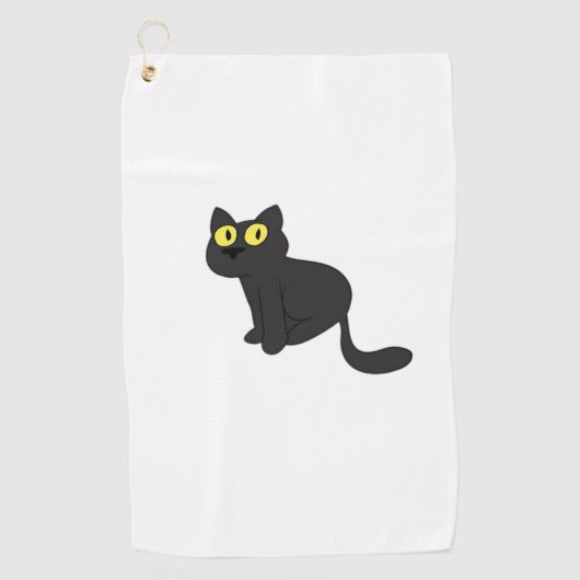 Halloween Black Cat Classic T-Shirt Golfhanddoek (Voorkant)