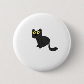 Halloween Black Cat Classic T-Shirt Ronde Button 5,7 Cm (Voorkant)