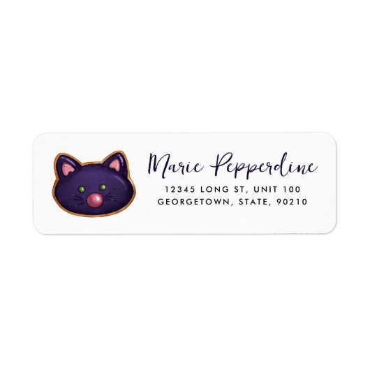 Halloween Black Cat Cookie Etiket (Voorkant)