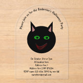 Halloween Black Cat Custom Acryl Uitnodigingen (Voorkant)
