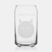 Halloween Black Cat Custom Blikvorm Glas (Achterkant)