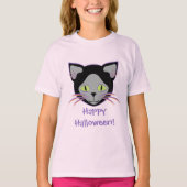 Halloween Black Cat Cute Face T-shirt (Voorkant)