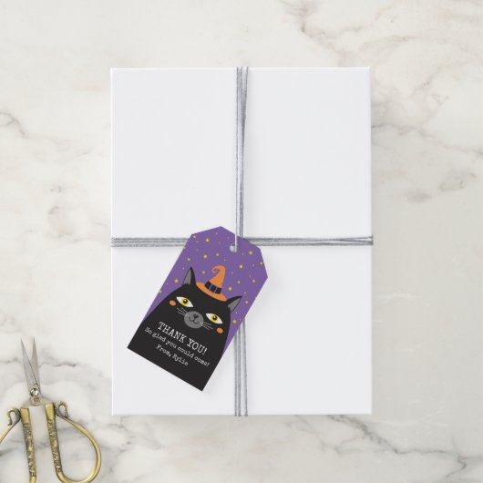 Halloween Black Cat Dank je cadeautjes Labels Cadeaulabel (Met Touw)