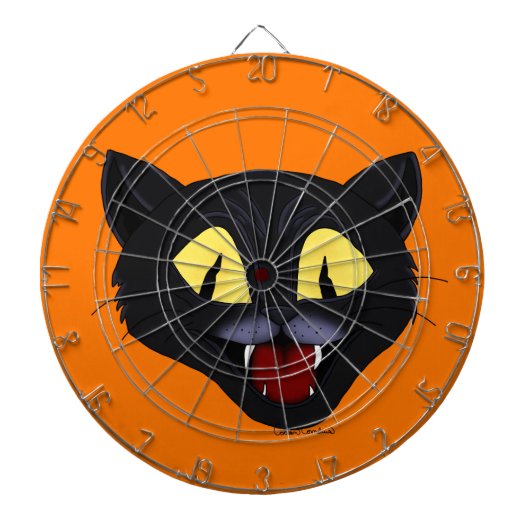 Halloween Black Cat Dartbord (Voorkant)