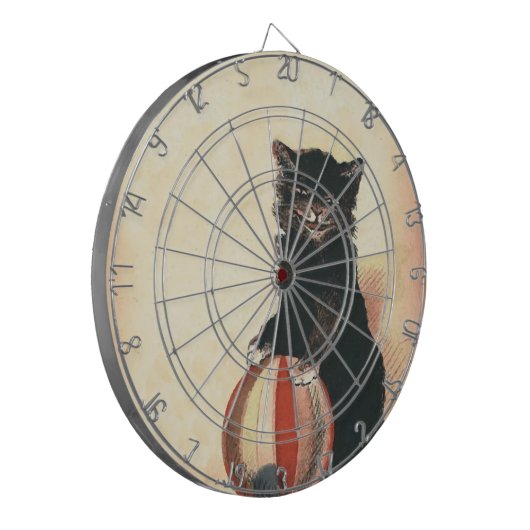  HALLOWEEN Black Cat Dartbord (Voorkant Links)