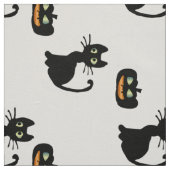 Halloween Black Cat Design Materiaal Stof (Swatch)
