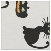 Halloween Black Cat Design Materiaal Stof (Close Up)