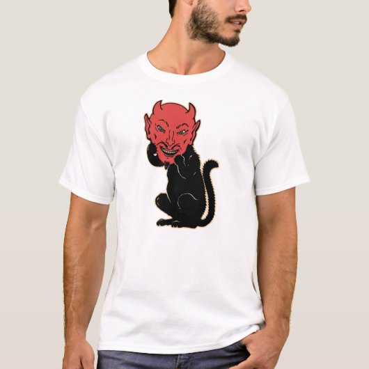 Halloween - Black Cat Devil T-shirt (Voorkant)