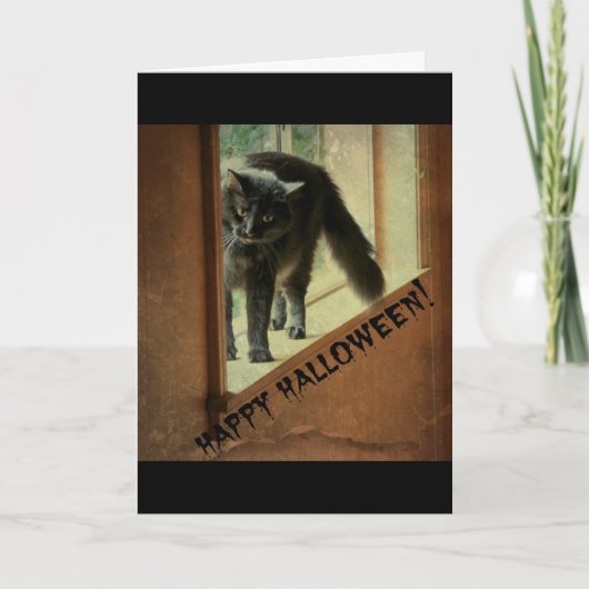 Halloween Black Cat, een geweldige tijd! Kaart (Voorkant)