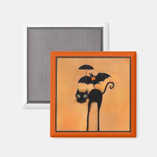 Halloween Black Cat en Acrobat Magneet (Voorkant / Achterkant)